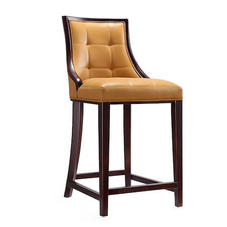 Manhattan Comfort Fifth Ave Counter Stool in Camel and Dark Walnut CS012-CL